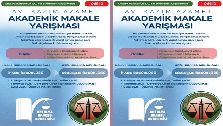 Antalya Barosu Akademik Makale Yarışması