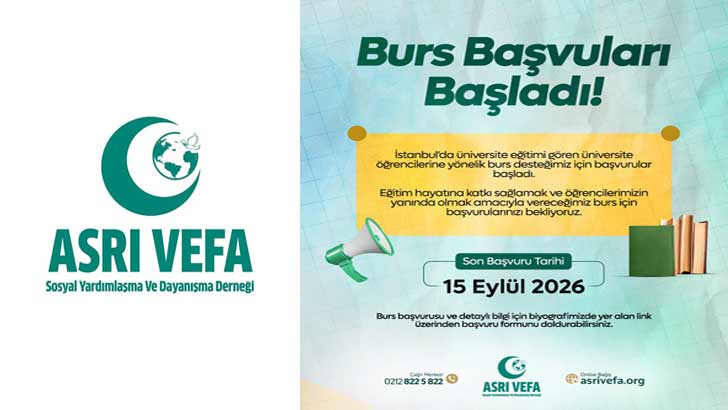 Asrı Vefa Derneği Bursu Başvuruları