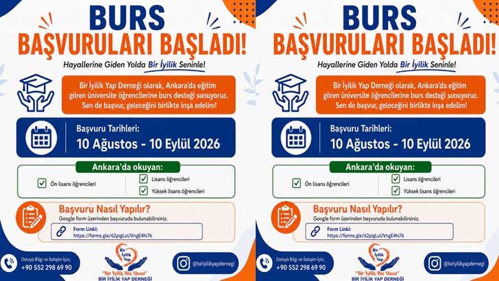 BİR-DER Bir İyilik Yap Derneği Bursu 2026-2027