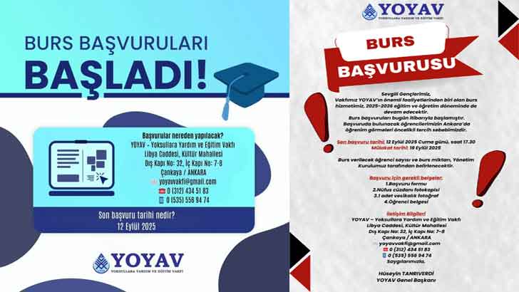 YOYAV Burs Başvuruları