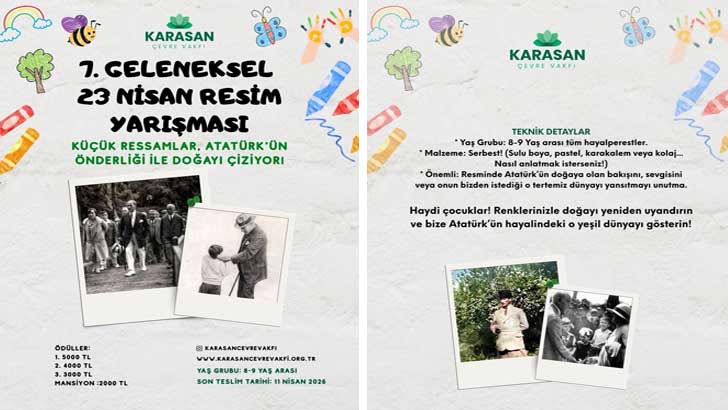 7. KARASAN 23 Nisan Çocuk Resim Yarışması 2026