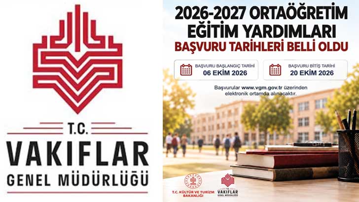 Vakıflar Genel Müdürlüğü VGM Burs Başvurusu 2026-2027