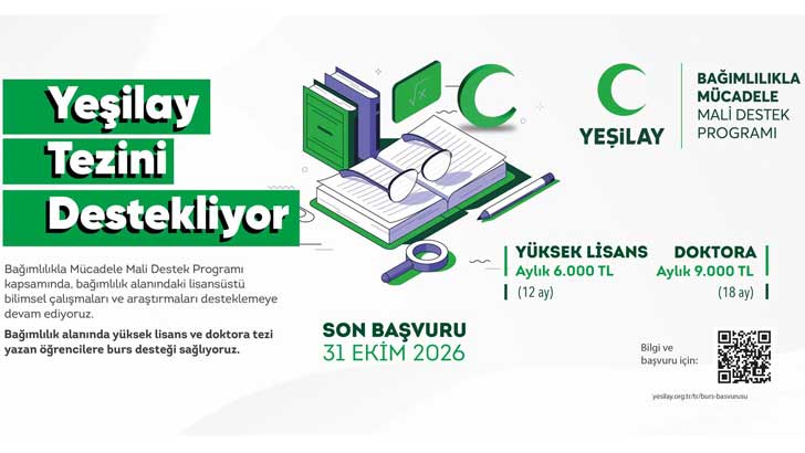 Yeşilay Bağımlılık Alanında Lisansüstü Araştırma Bursu 2026-2