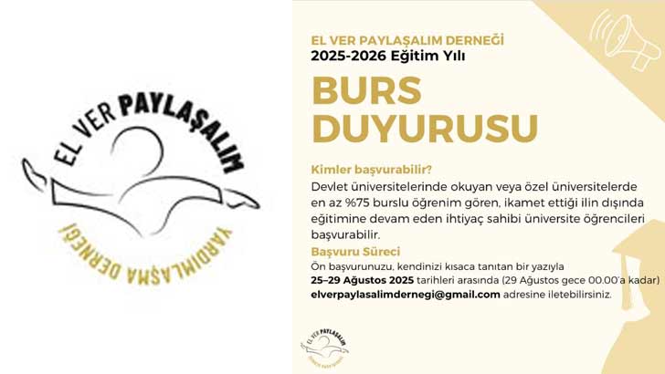 El Ver Paylaşalım Yardımlaşma Derneği Bursu