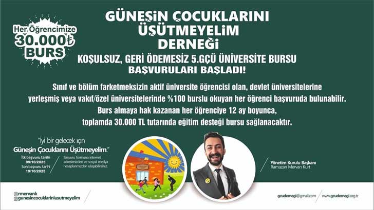 GÇÜ Derneği Burs Başvuruları