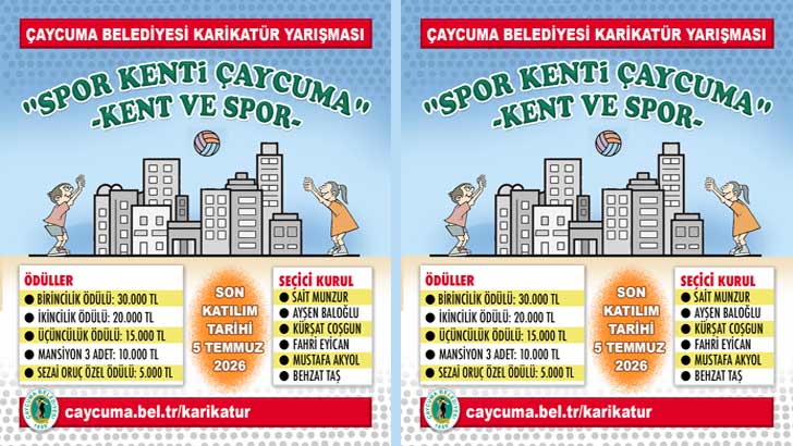 Çaycuma Belediyesi Tüm Karikatürcülere Açık Karikatür Yarışması