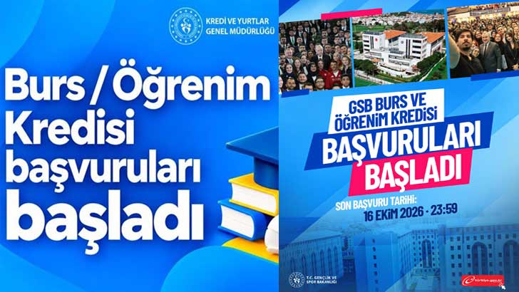 KYK Burs Ve Öğrenim Kredisi Başvuruları 2026-2027