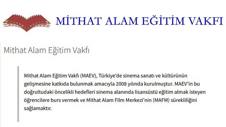 MAEV Lisansüstü Sinema Eğitim Bursu