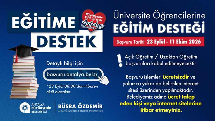 Antalya Belediyesi Eğitim Desteği Bursu 2026-2027