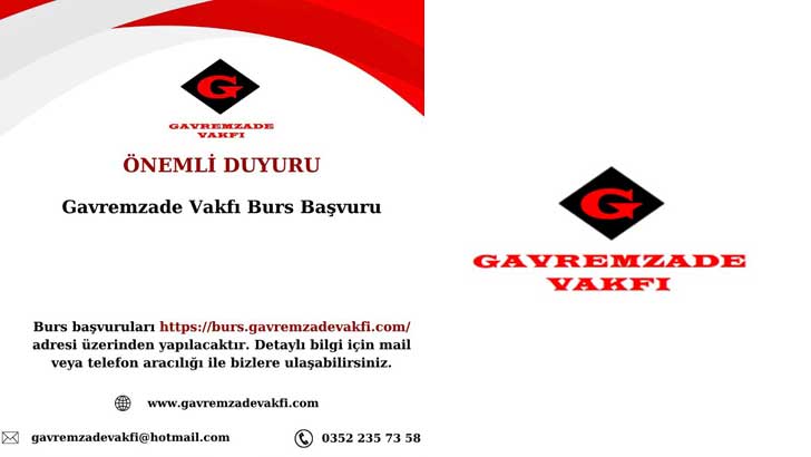 Gavremzade Vakfı Burs Başvuruları