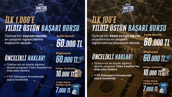 YTÜ Tercih Başarı Bursları 2026
