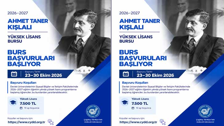 ÇYDD Ahmet Taner Kışlalı Yüksek Lisans Bursu 2026-2027
