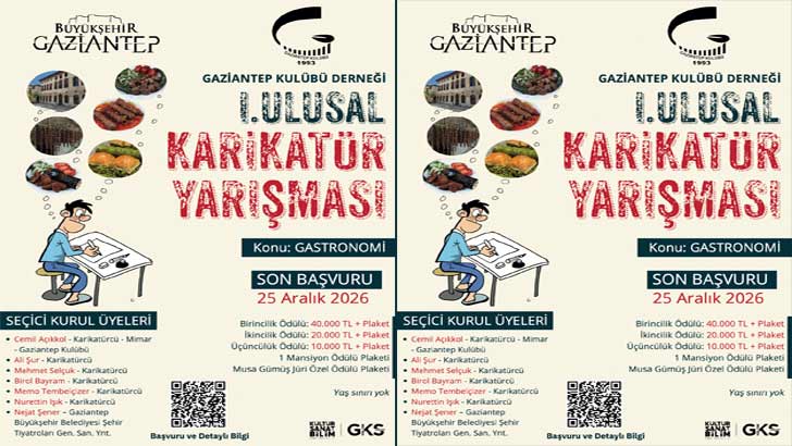 Gaziantep Kulübü Derneği Gastronomi Konulu Ulusal Karikatür Yarışması