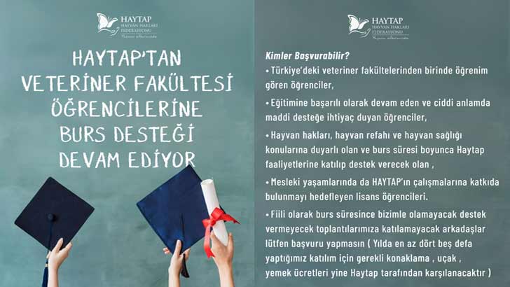 Hayvan Hakları Federasyonu HAYTAP Bursu 2026-2027